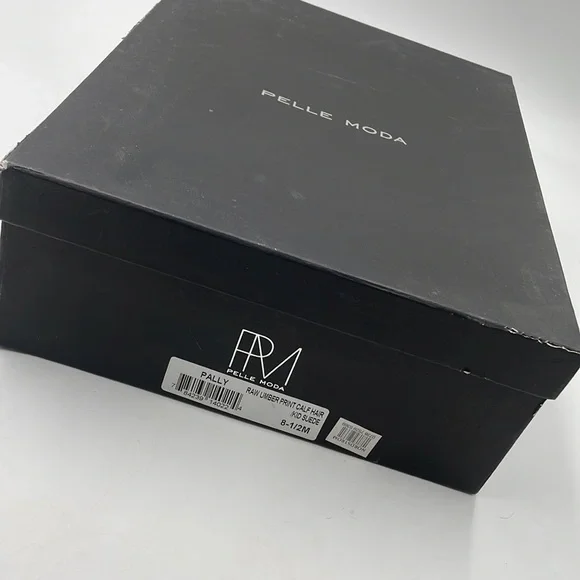 PELLE MODA Raw Umber Print Calf Hair/Kid Suede Platform Heel Bootie Boots NWT - Picture 8 of 10